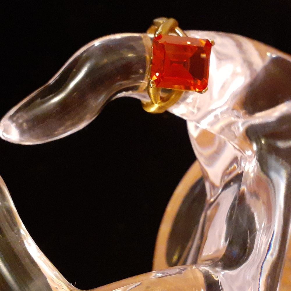 padparasha sapphire ring  size 7 1/2